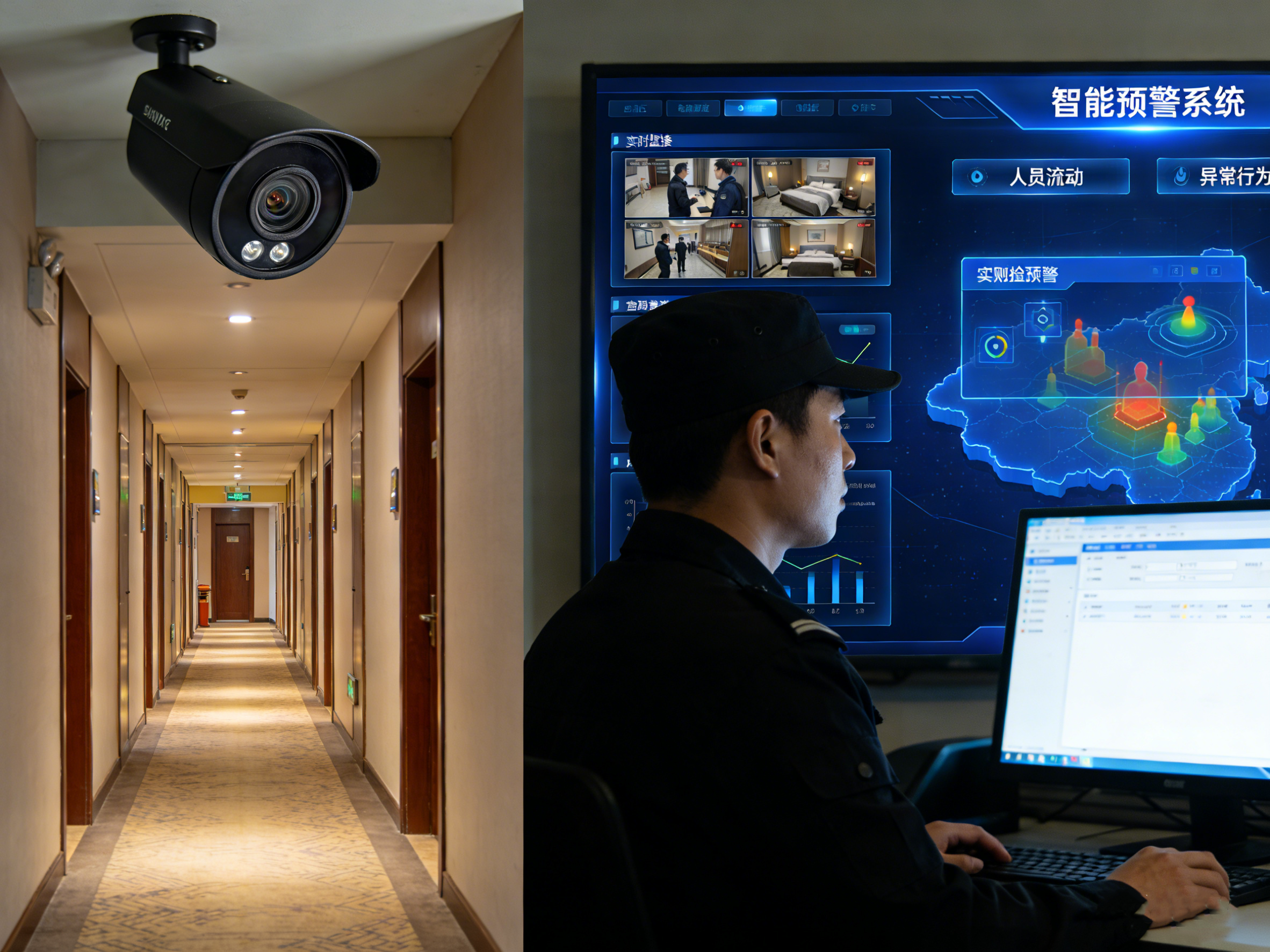 酒店安防监控系统定制方案，高清夜视+智能预警，降低安全隐患